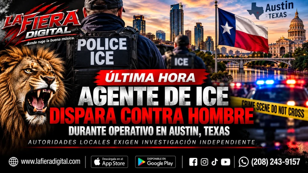 Agente de ICE durante operativo en Austin, Texas