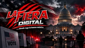Capitolio de Estados Unidos con ambiente de tensión electoral y militar, junto al logo de La Fiera Digital