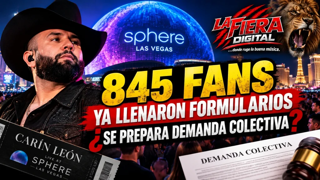 Carín León y Sphere de Las Vegas, donde fans preparan una posible demanda tras la reprogramación del concierto