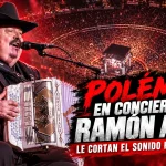 Ramón Ayala durante su concierto en La México, donde le cortaron el sonido antes de despedirse del público.